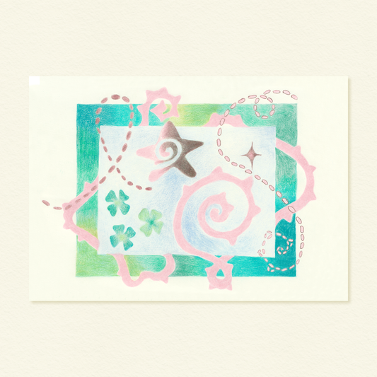 pink twisted thorns print